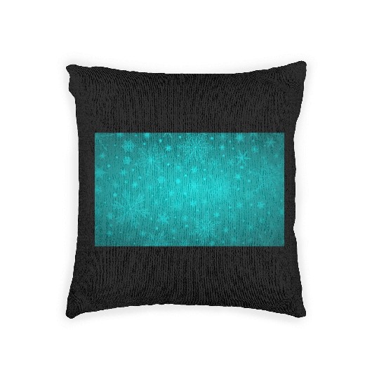 Beautiful Teal Snowflakes Pattern Woven Pillows