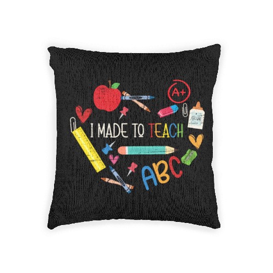 Made To Teach University Students School Teacher Woven Pillows