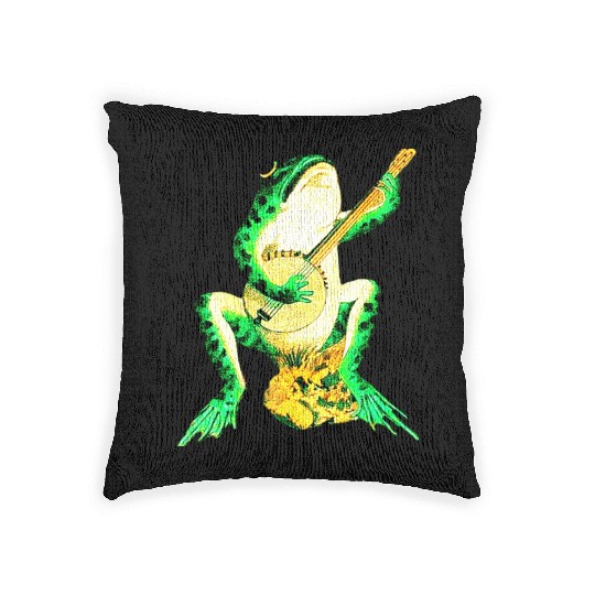 The frog plays the guitar Woven Pillows