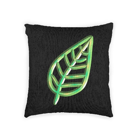 leaf green icon nature Woven Pillows