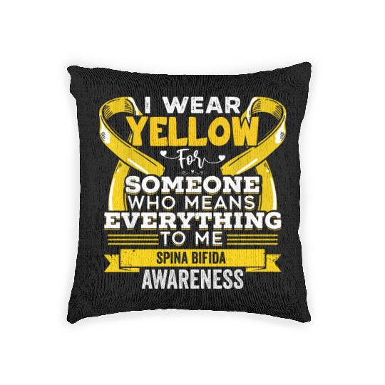 I Wear Yellow For Someone Spina Bifida Awareness Woven Pillows