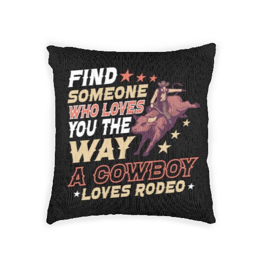 Rodeo Bull Riding Livestock Show Farmer Cattle Woven Pillows
