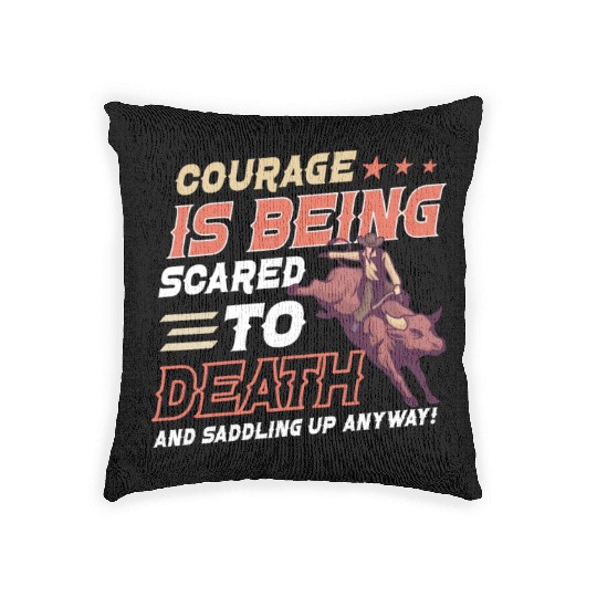 Rodeo Bull Riding Livestock Show Farmer Cattle Woven Pillows