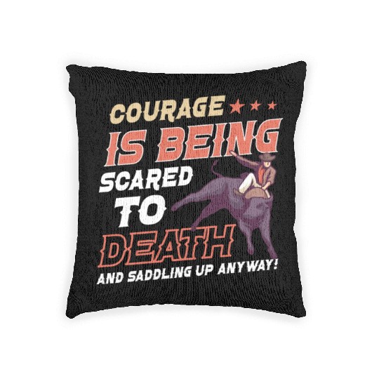 Rodeo Bull Riding Livestock Show Farmer Cattle Woven Pillows