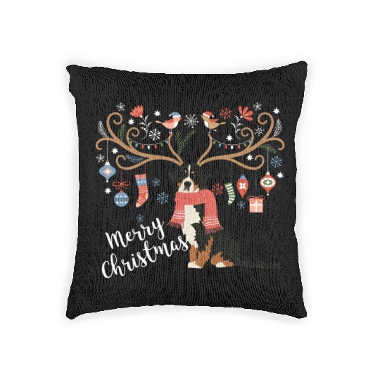 Bernese Mountain Dog Christmas Woven Pillows