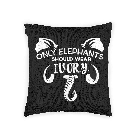 Elephants Ivory Extinction Awareness Save Animals Woven Pillows