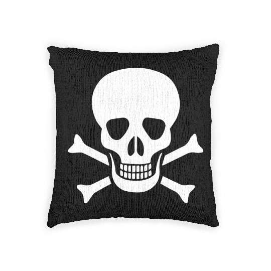 Human skull Woven Pillows