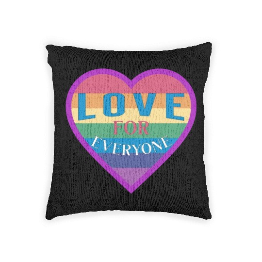 Heart rainbow unisex love for everyone Woven Pillows