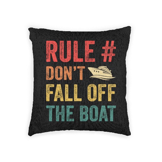 Funny Cruising Boat Trip Summer Travel Retro Woven Pillows