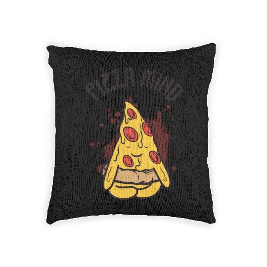 Serenity Pizza Meditation Yoga Pizza Lover Yoga Woven Pillows