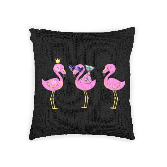 Friends Cocktail Flamingo Lover Woven Pillows