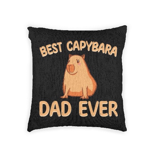 Best Capybara Dad Ever Woven Pillows