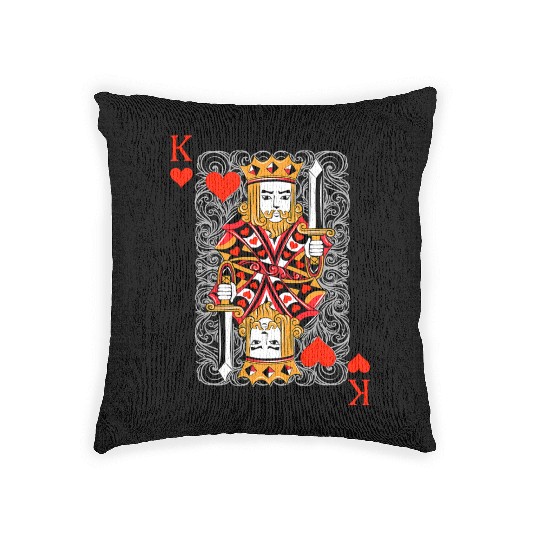 King of Hearts Blackjack Cards Poker 21 K Couple M Woven Pillows