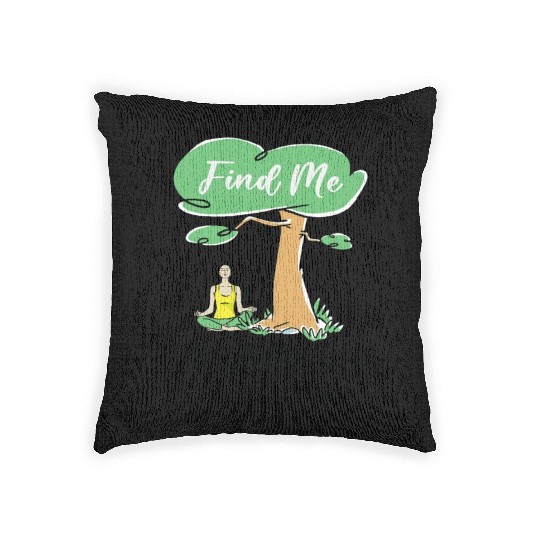 Serenity Meditating Nature Fan Spiritual Yoga Woven Pillows