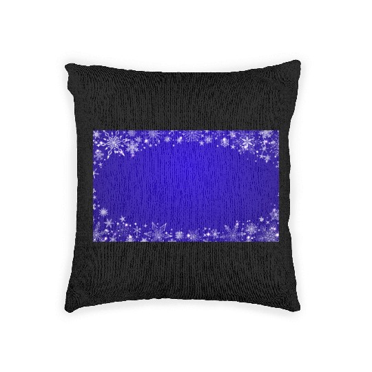 Modern Navy Blue Snowflakes Pattern Woven Pillows