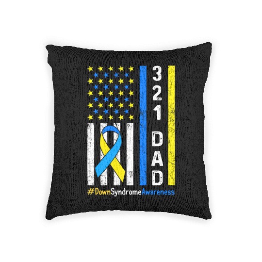 321 Dad Down Syndrome Awareness Woven Pillows