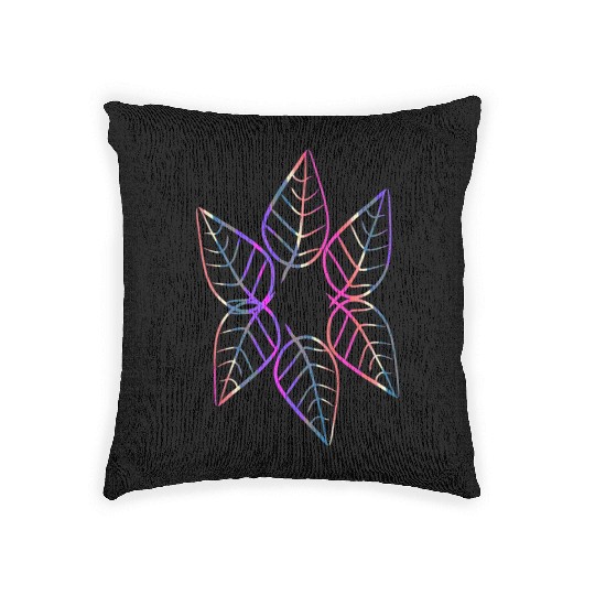 leaf icon nature purple pattern leaves circle Woven Pillows