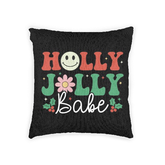 Holly Jolly Babe Woven Pillows