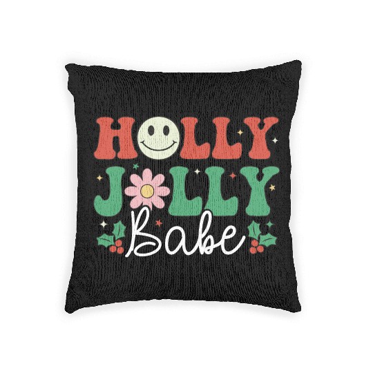 Holly Jolly Babe Woven Pillows