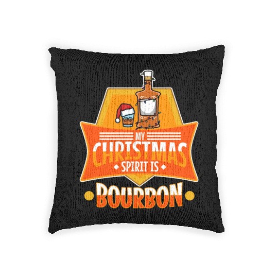 My christmas spirit is bourbon Woven Pillows