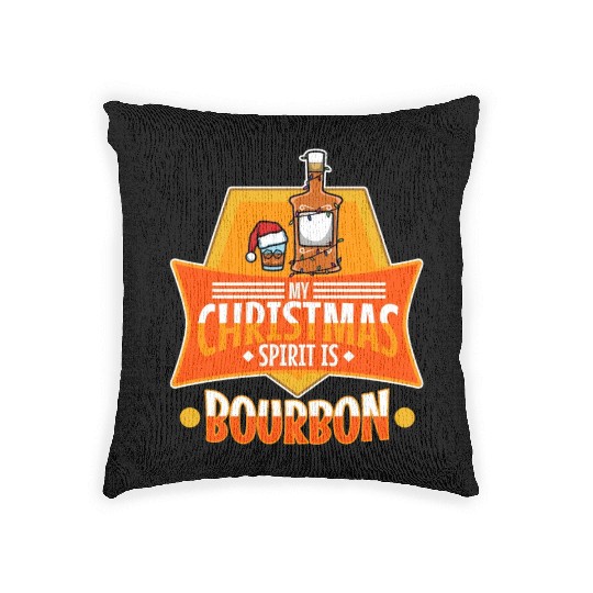 My christmas spirit is bourbon Woven Pillows