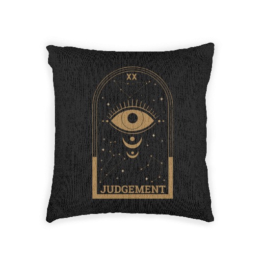 Judgement Eye Skeleton Tarot Card Halloween Woven Pillows