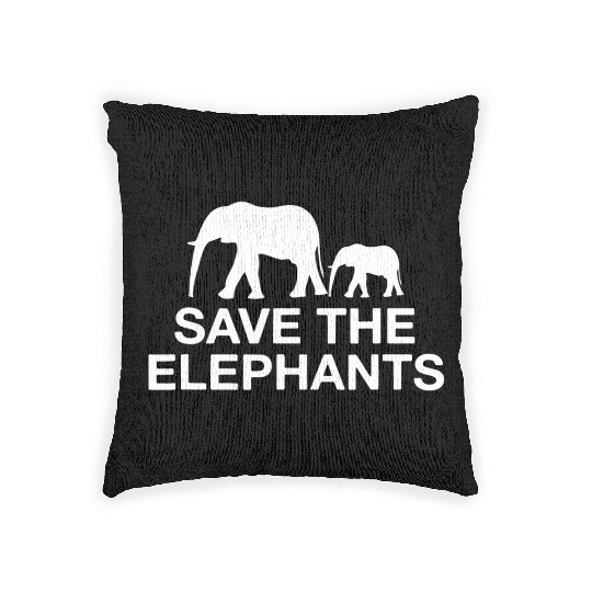 Save The Elephants Animal Conservation Woven Pillows