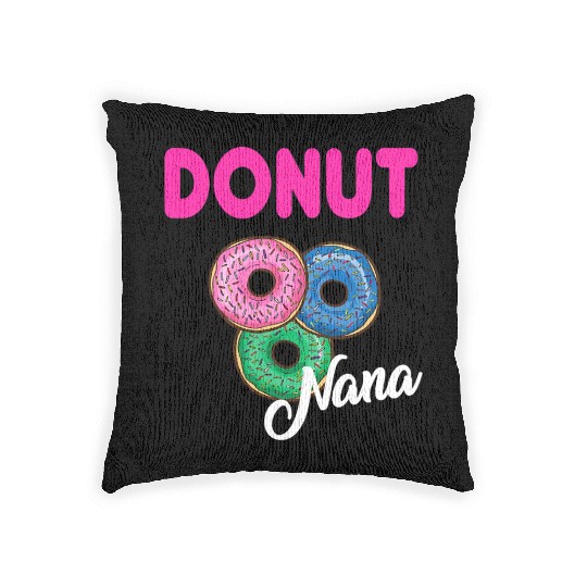 Womens Nana Donut Woven Pillows Grandmother Donut Lover