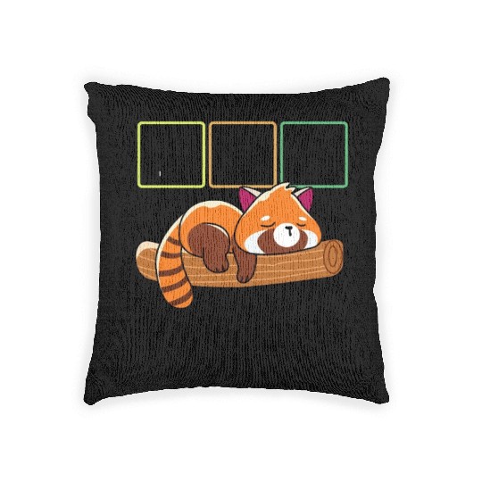 I Nap Red Panda Woven Pillows