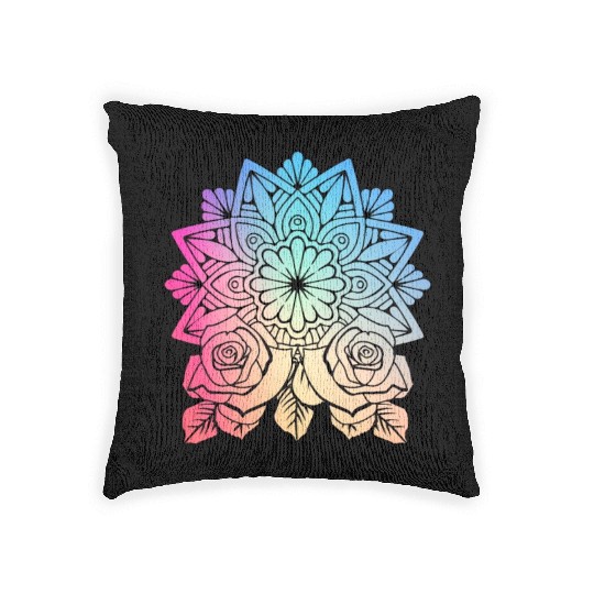 Mandala Rose Art Woven Pillows