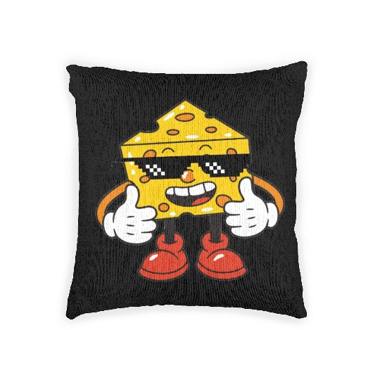thug life cheese Woven Pillows