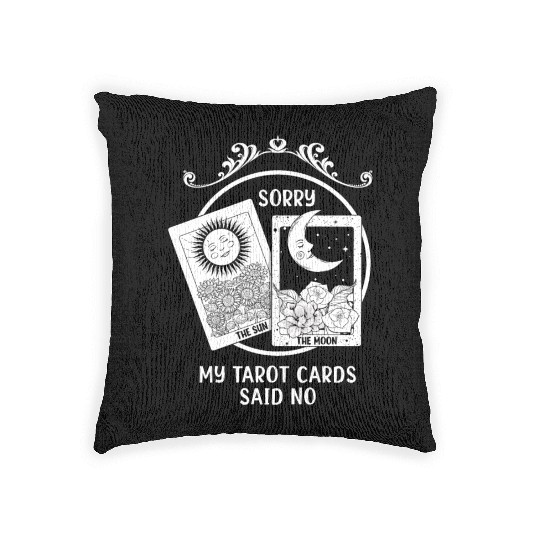 Moon Sun Tarot Card Said No Halloween Woven Pillows