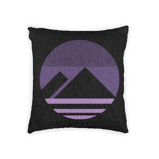 Purple Mountain Aesthetic Nature Grunge Woven Pillows