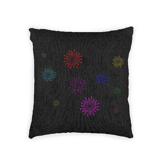 Dad and mom 2022 party funny birthday fireworks Woven Pillows