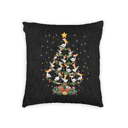 Pelican Lover Xmas Gift Matching Pelican Christmas Woven Pillows