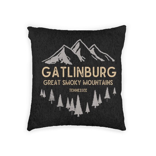 Gatlinburg Tennessee Great Smoky Mountains Vintage Woven Pillows