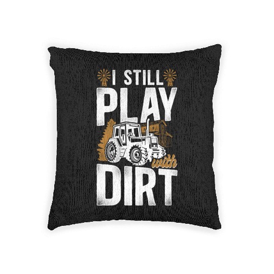 Farming Farmer Tractor Vintage I Woven Pillows