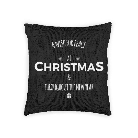 a wish for peace at christmas and newyear Woven Pillows
