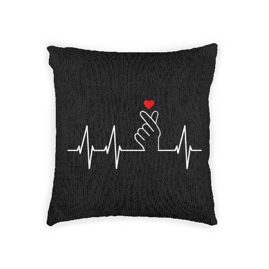 K-pop Merch Saranghae Kpop Sign Finger Heart Woven Pillows