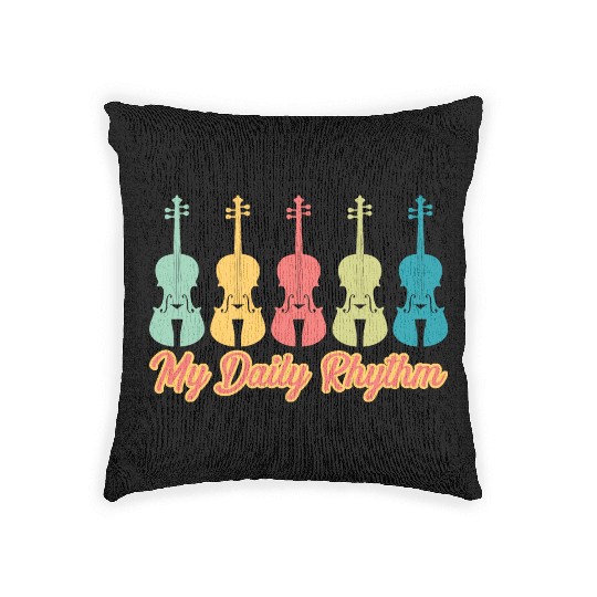 Daily Rhythm Orchestra Music Instrument Violinist Woven Pillows