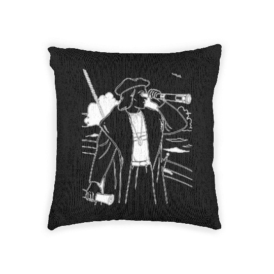 The first italian american Christopher columbus Woven Pillows