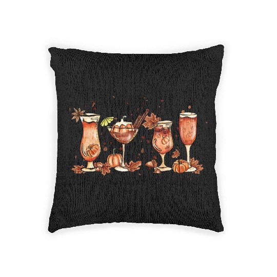 Pumpkin Spice Makes Everything Nice, Pumpkin wine Woven Pillows