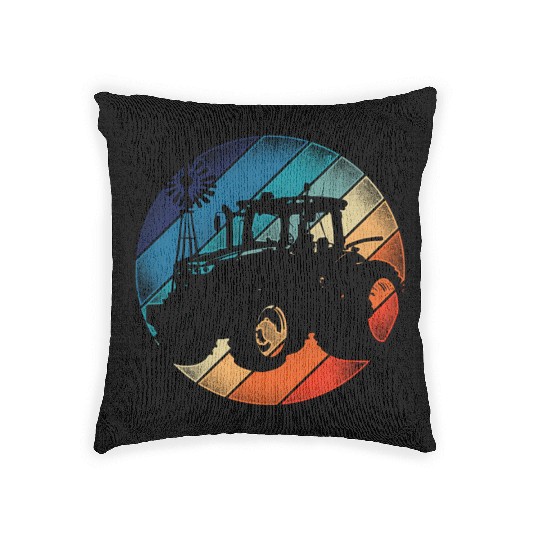 Farming Farmer Retro Tractor Woven Pillows