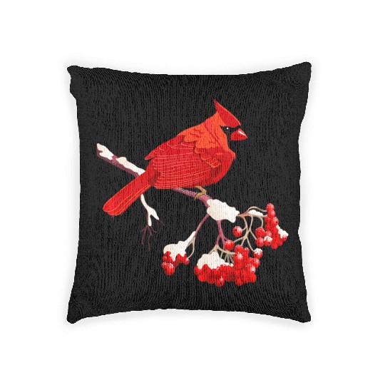 Awesome Red Cardinal Birds Gift Nature Lover Funny Woven Pillows