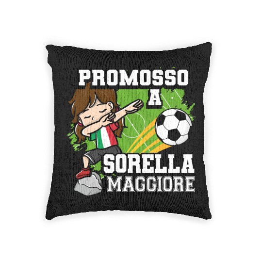 Promosso A Sorella Maggiore Soccer Player Italian Woven Pillows