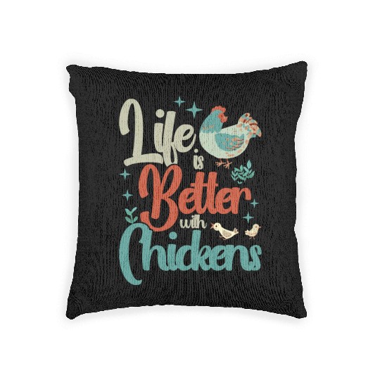 Chickens Rooster Chicken Farmer Hen Poultry Cock Woven Pillows