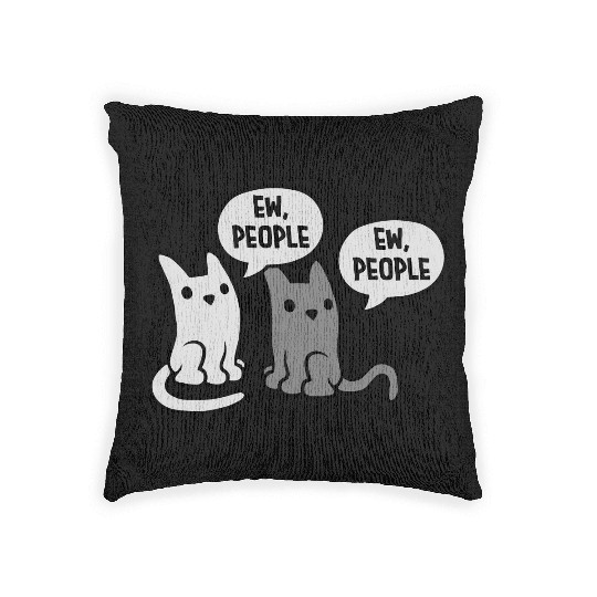 pet cats ew people Woven Pillows