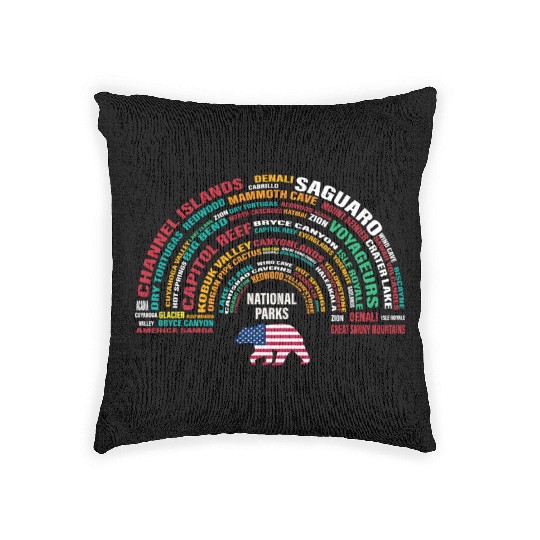 US National Parks, National Park, Denali, Redwood Woven Pillows