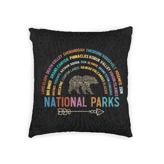 US National Parks, National Park, Denali, Redwood Woven Pillows