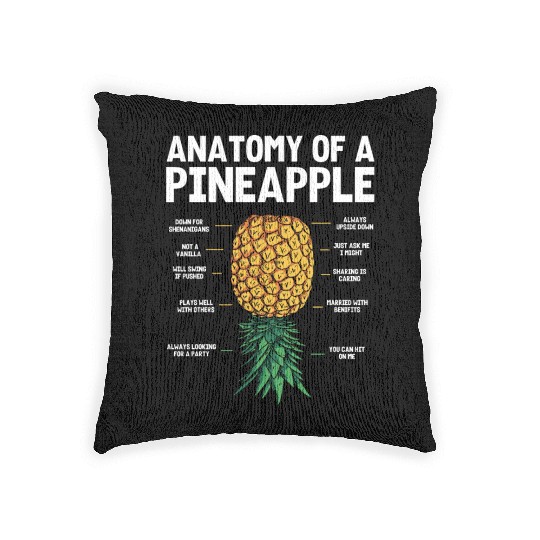 upside down anatomy of a pinapple Woven Pillows